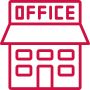 work icon Workplace and office icon in white on red